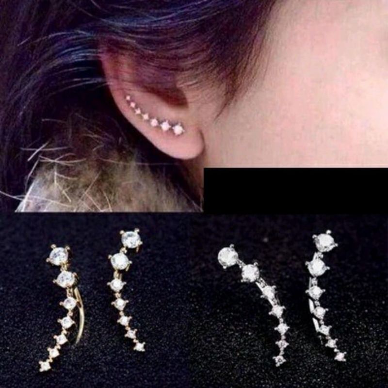 ANTING GIWANG TUSUK BERLIAN MEWAH SIRCON PANJANG ANTING TUSUK MUTIARA PANJANG BERLIAN