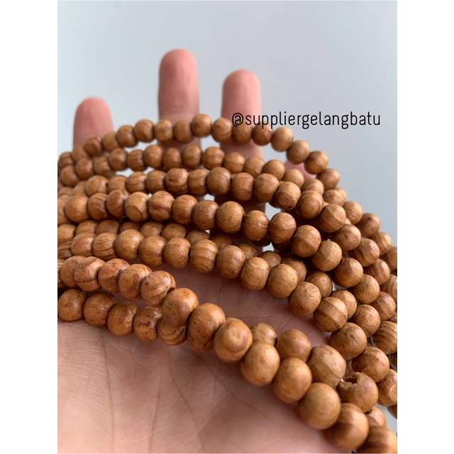 bahan Kokka Koka Kaukah 8mm kayu craft gelang kalung serat cokelat