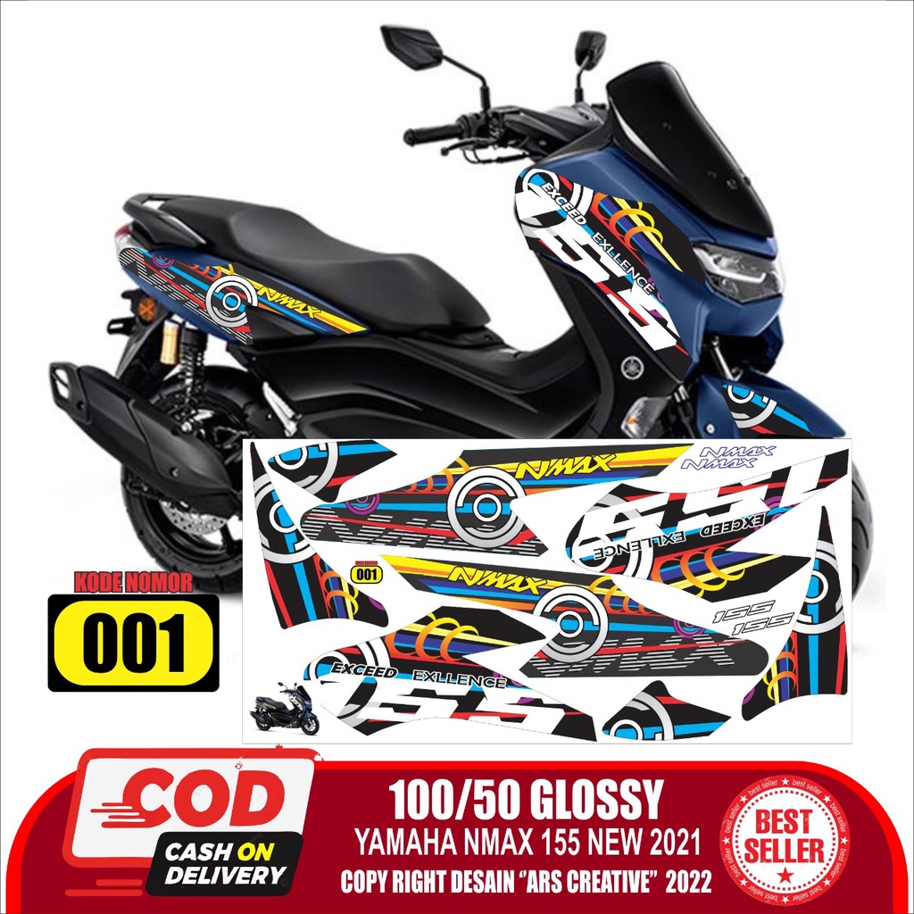Sticker Striping Decal Yamaha Nmax 155 New 2021-2022 Variasi ARS011 Glossy/Doff Semua Ready Bisa COD