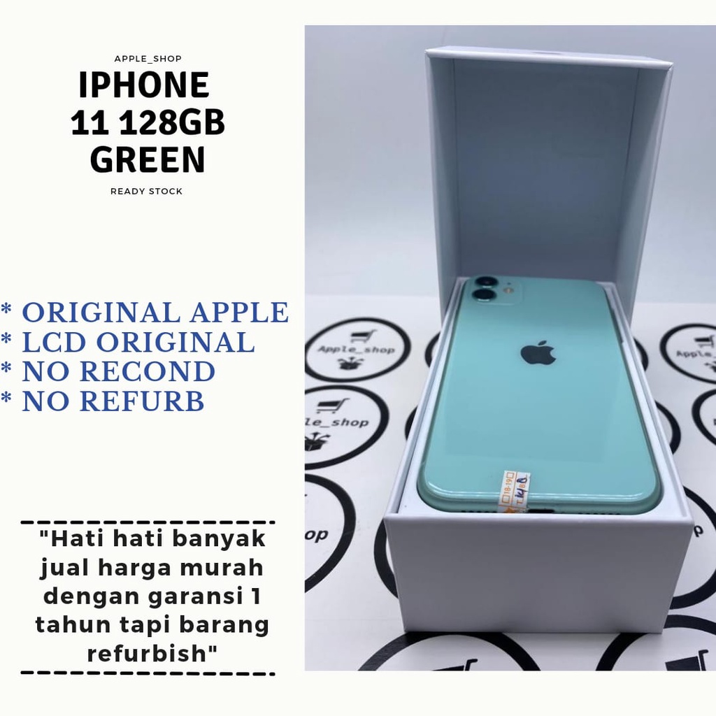 iPhone 11 128gb Green Lcd Original Mulus Original Bukan Refurbish / Rekondisi