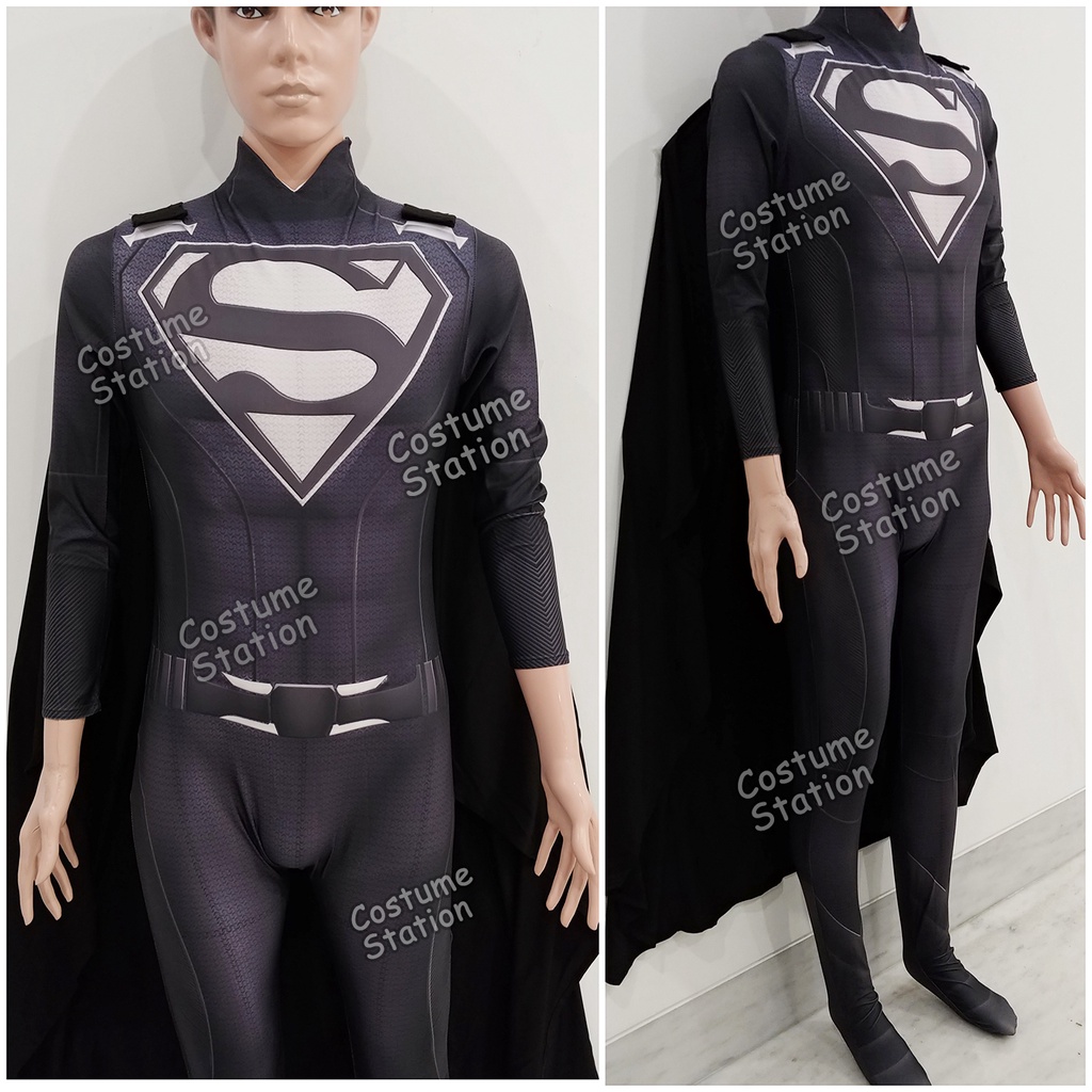 Kostum Black Superman / Costume Superhero Justice League pria dewasa