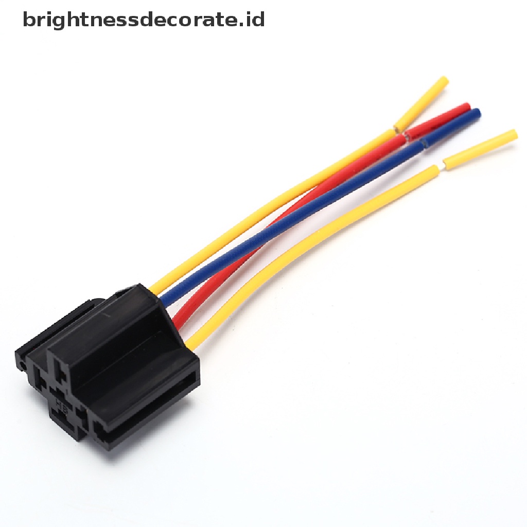 1 Pc Holder Relay Harness 4 Pin 40a / 12v Tahan Air Dengan Soket Relay Untuk Mobil