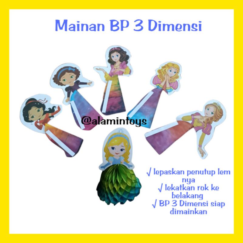 Mainan dekorasi kertas BP 3 Dimensi karakter Disney, Frozen,LOL