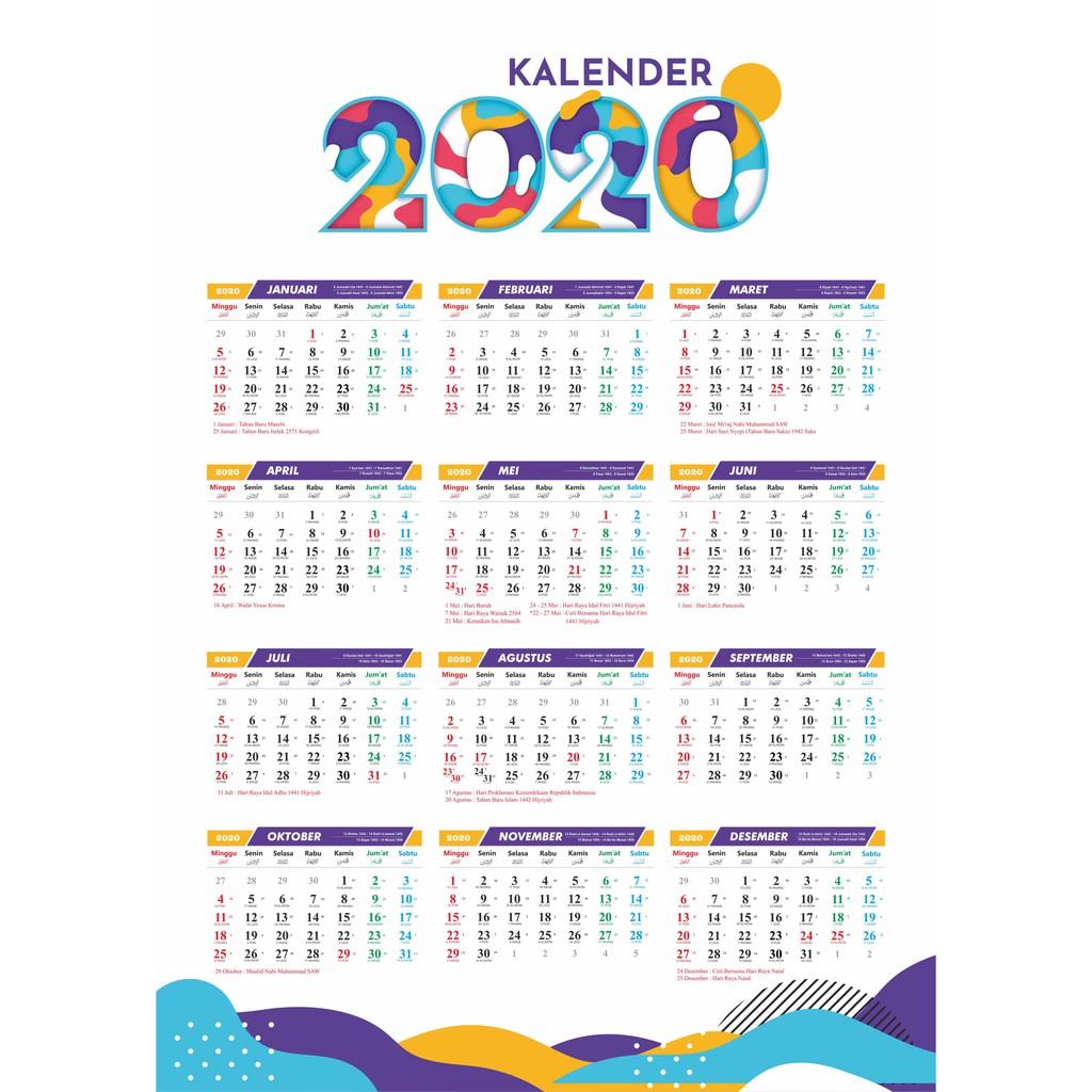 Kalender 2020 Custom Clc02 Kalender Dinding Custom Shopee