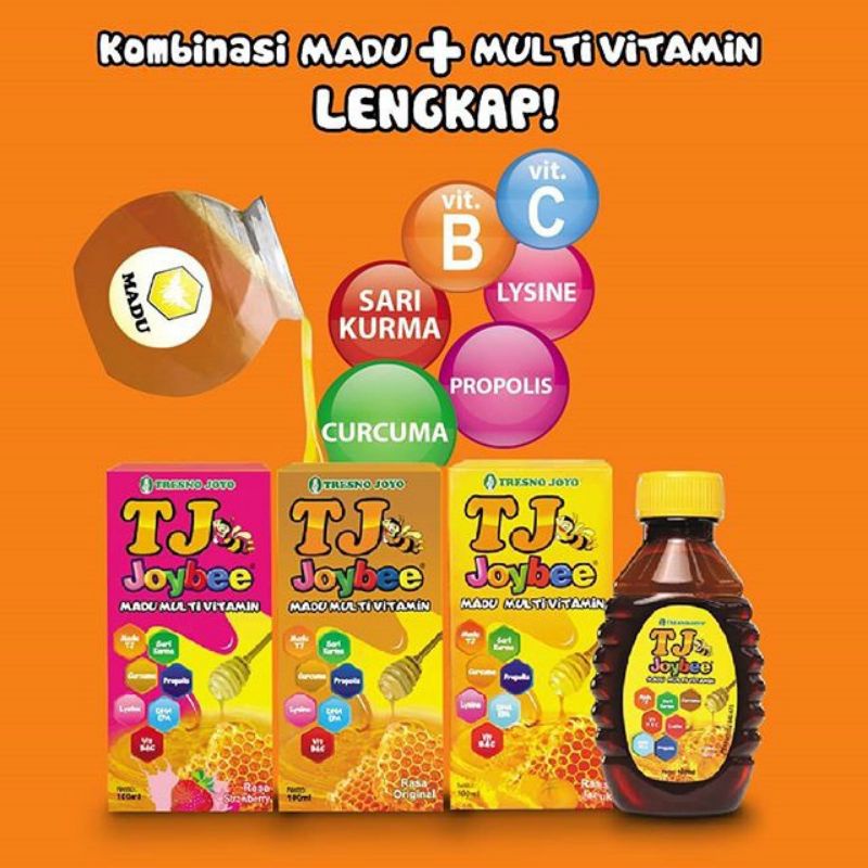 

Madu Anak Tresno Joyo TJ Joybee Madu Multivitamin Plus / Madu TJ Joybee Multi Vitamin Rasa Strawberry