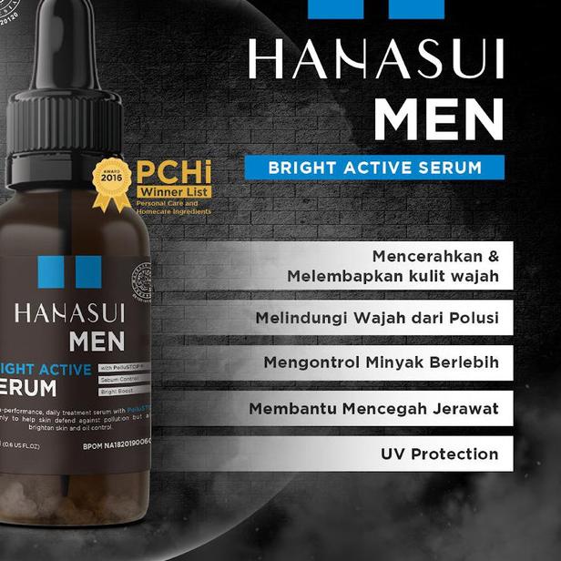 ♤ Hanasui Men Bright Active Serum / hanasui men serum BPOM / SERUM WAJAH ◘