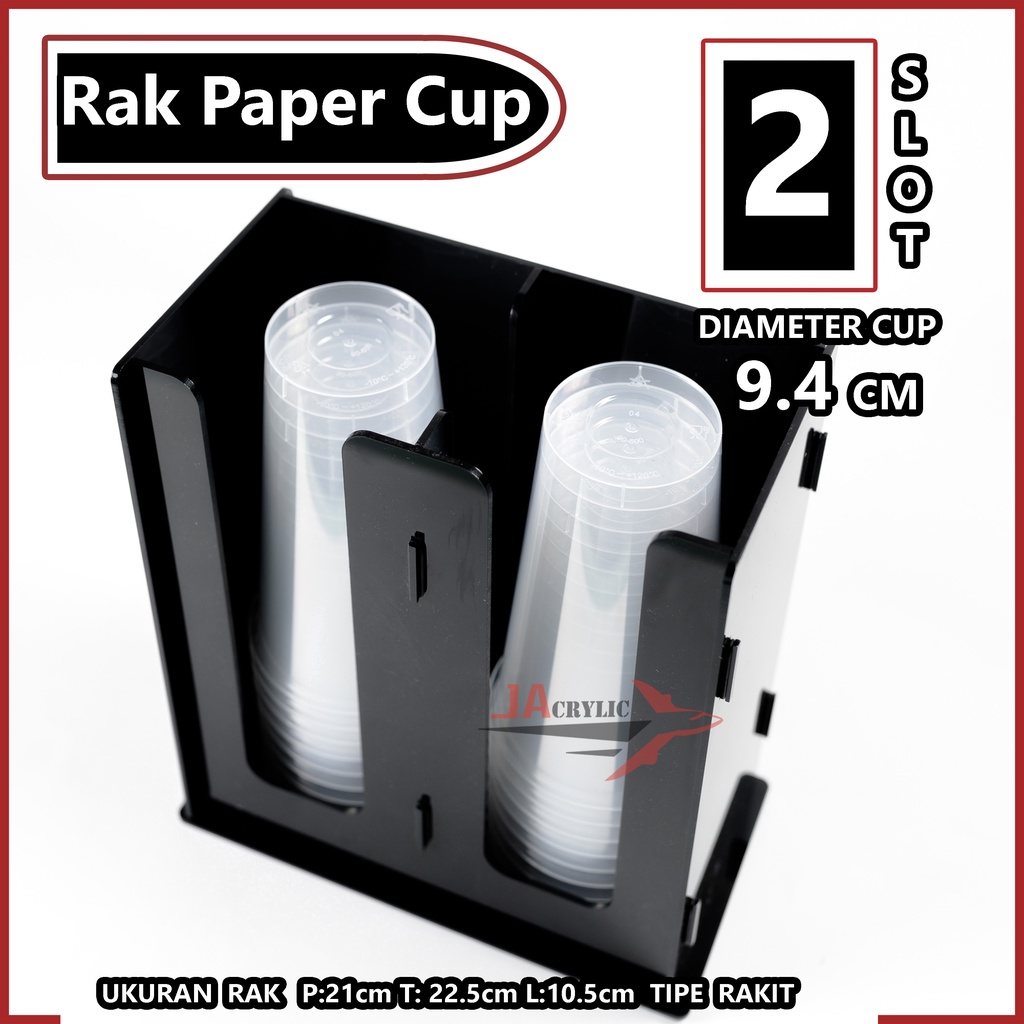 Jual Rak Paper Cup Akrilik Organizer Paper Cup Coffee Cup Slot Shopee Indonesia