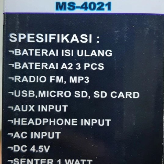 Promo Terbaru!!! Radio Retro Mitsuyama Ms-4021 bisa Radio/usb/mp3 Batrai awet