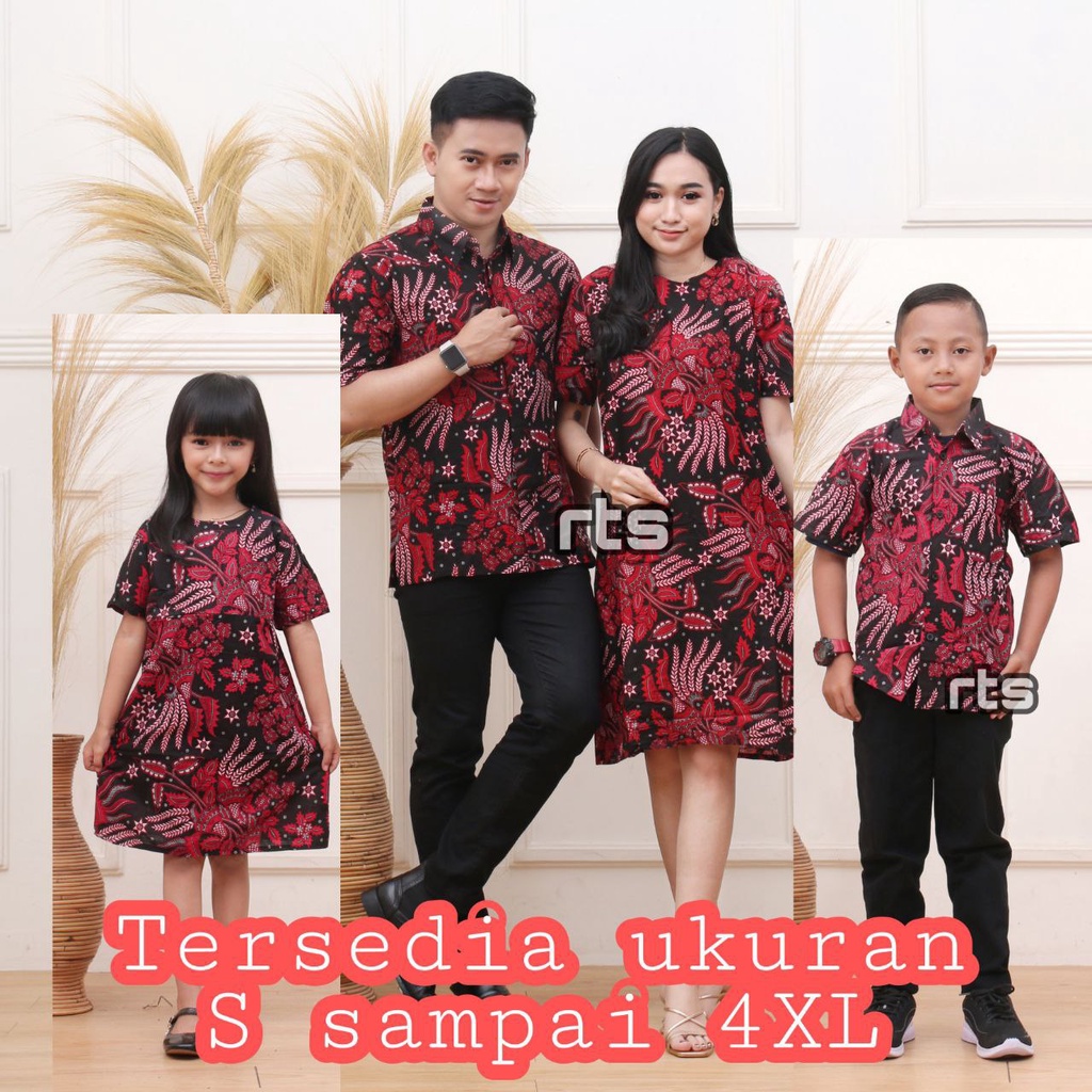 BISA DIBELI TERPISAH BATIK COUPLE FAMILY MOTIF MANGGAR MERAH