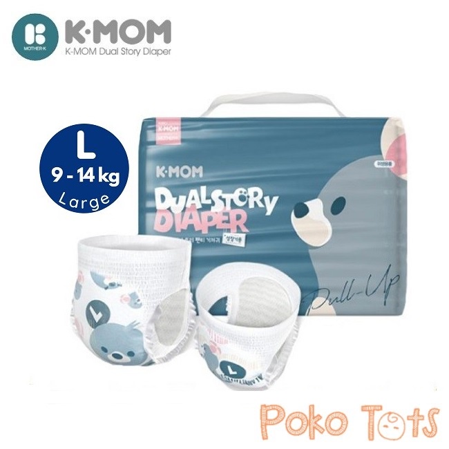 Mother-K K-Mom Dual Story Diaper Large (L) 34pcs Diapers Pants Pull Up Popok Celana Bayi dan Anak WHS