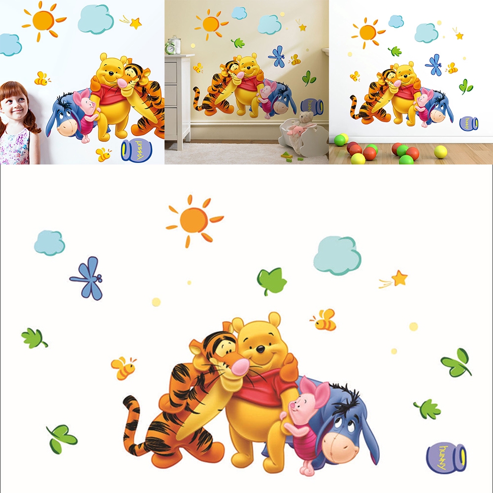 DIY Stiker Dinding Dengan Bahan PVC Dan Gambar Kartun Winnie The Pooh