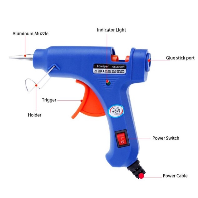 PISTOL LEM TEMBAK ON OFF SEERBAGUNA / MESIN LEM KARTON KARDUS / HOT MELT GLUE GUN ON OFF