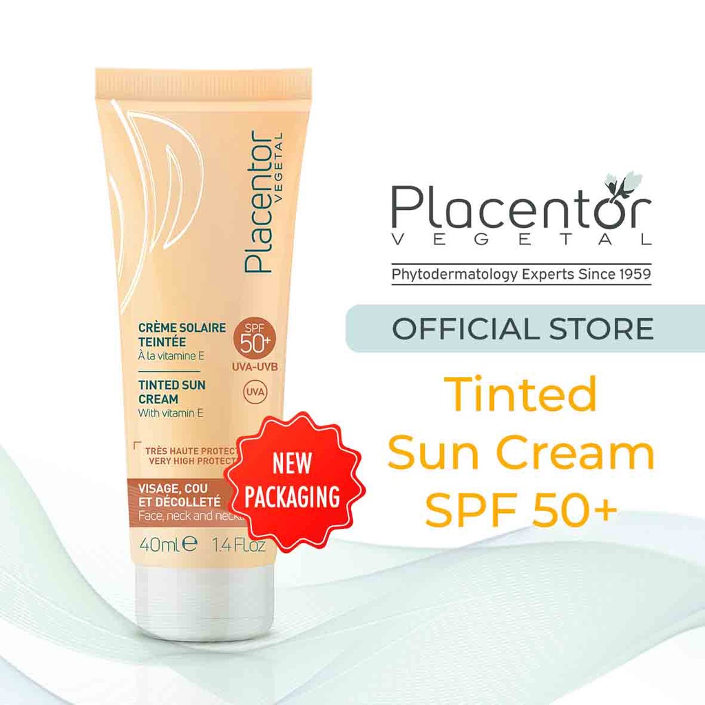 PLACENTOR - Tinted Sun Cream SPF 50+ 40ml – Tabir Surya Untuk Wajah Dengan Warna Pigmen Alami