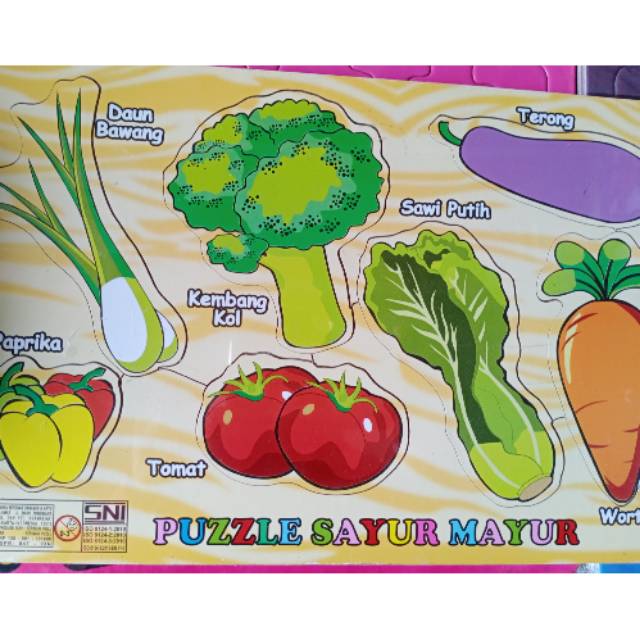 Puzzle edukasi seri sayur mayur