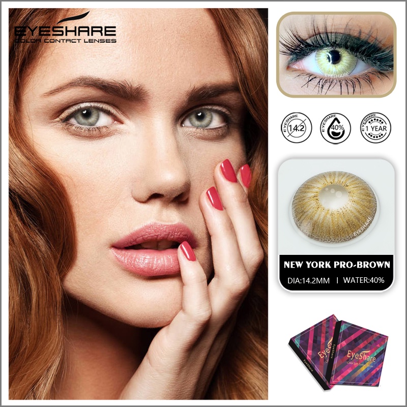 [✅COD] EYESHARE SOFTLENS NEW YORK PRO SERI Lensa Kontak Normal 14.2 MM NATURAL KOREA (NORMAL) BIG EYES LENSA WARNA SOFLEN MODEL TERBARU 2023