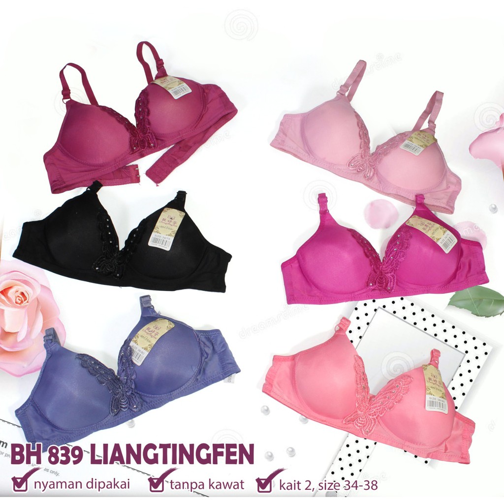 BEE - Bh Xiang Cao Motif Renda Bh Busa Tanpa Kawat Kancing Bra Dewasa 231