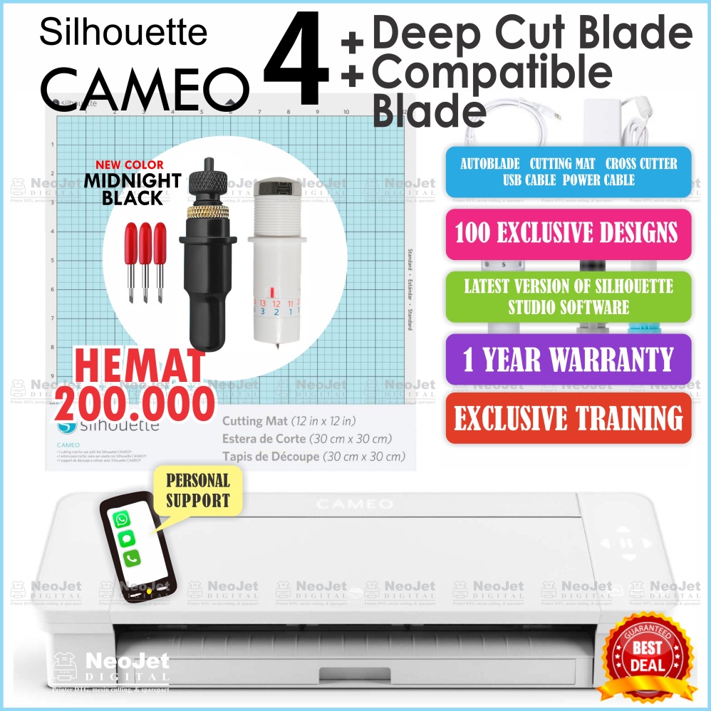 

Paket Hemat Silhouette Cameo 4 Pisau Deep Cut Compatible Blade Pisau Kompatible