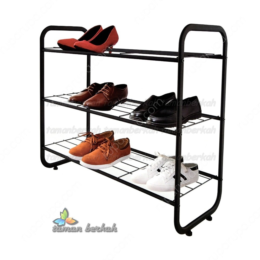 Krisbow Rak Sepatu 3 Tingkat Shoe Rack 3 Tiers 66 5x27 5x61cm Mat Blk Shopee Indonesia