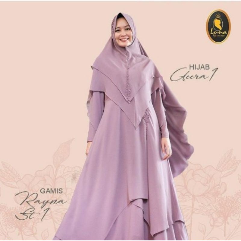 Gamis LUNA Hijab Indonesia 1 set Gamis RAYNA ST.1