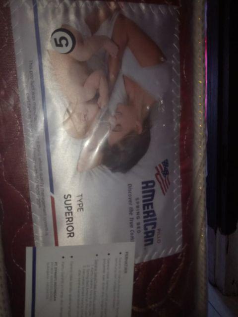 [american Pillo] Kasur Springbed American Tipe Superior Bonus Bantal/guling