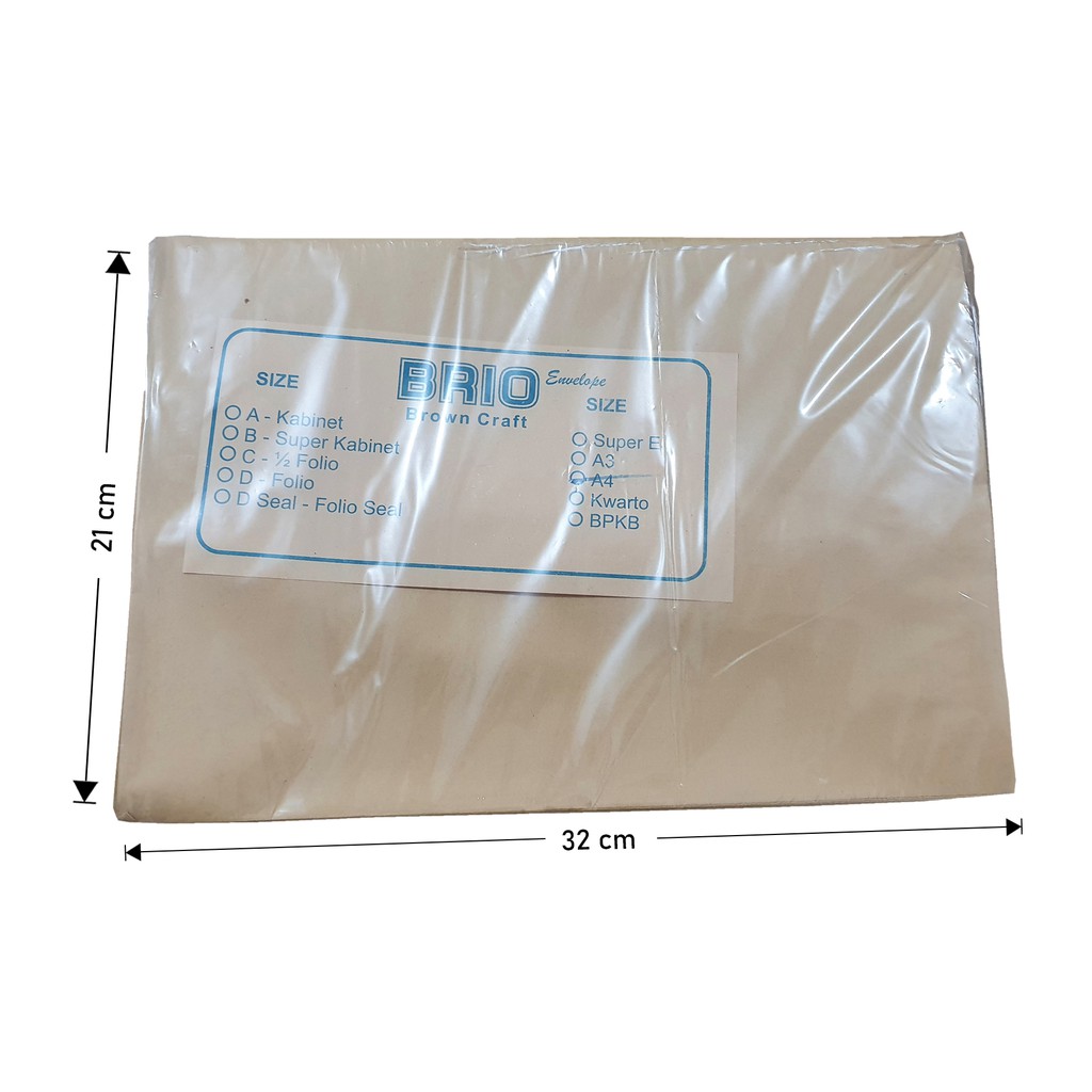

AMPLOP COKLAT UKURAN A4 (32x21cm) 1 PACK ISI 100 LEMBAR