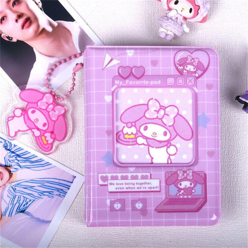 NEEDWAY Album Foto Kartun Cinnamoroll Kuromi Buku Kartu Penyimpanan Mini My Melody Card Binder