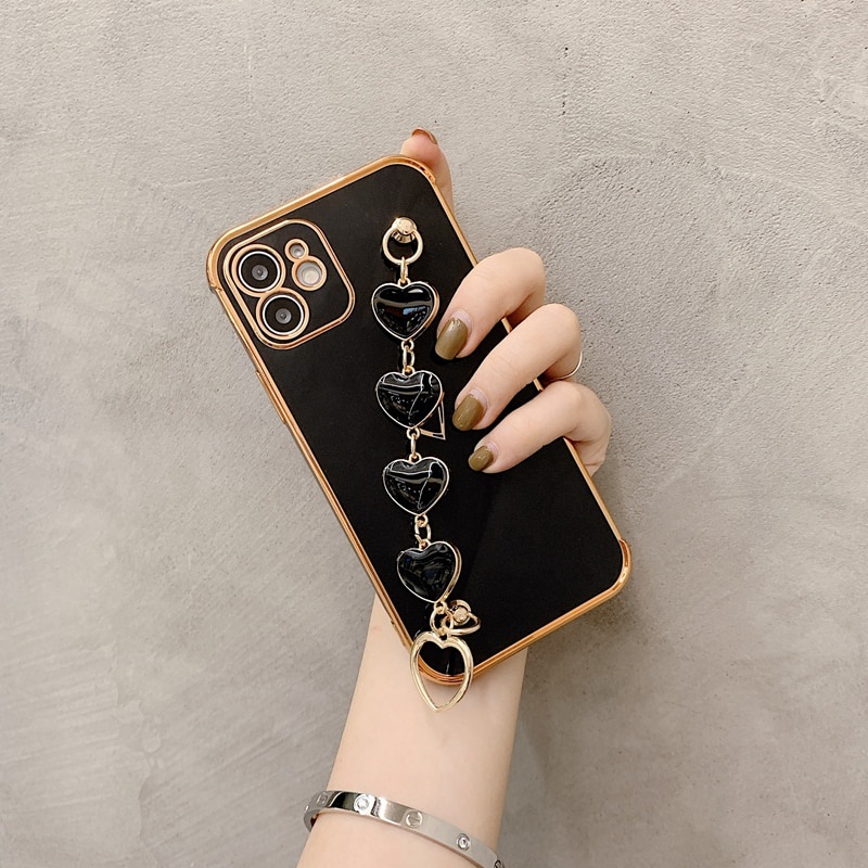 bracelet Electroplating case iphone11 12 Pro Max XS X XR 7 8 Plus SE 2020 side patterned love soft shell shockproof full cover protective cover casing iphone