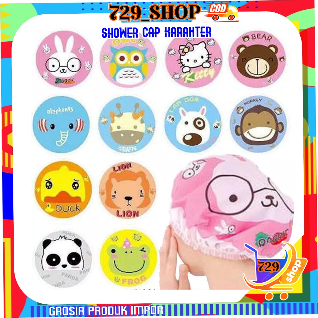 Shower Cap Karakter Korean Style Import Best Seller