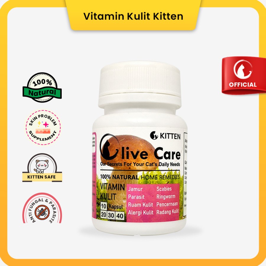 Olive Care Vitamin Kulit Kucing KITTEN Jamur, Scabies, Ringworm, obat jamur kucing