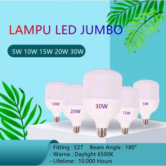 Lampu LED Capsule Bohlam 5W 10W 15W 5 10 15 Watt Murah Berkualitas SNI Tahan Lama Putih Lampu E27