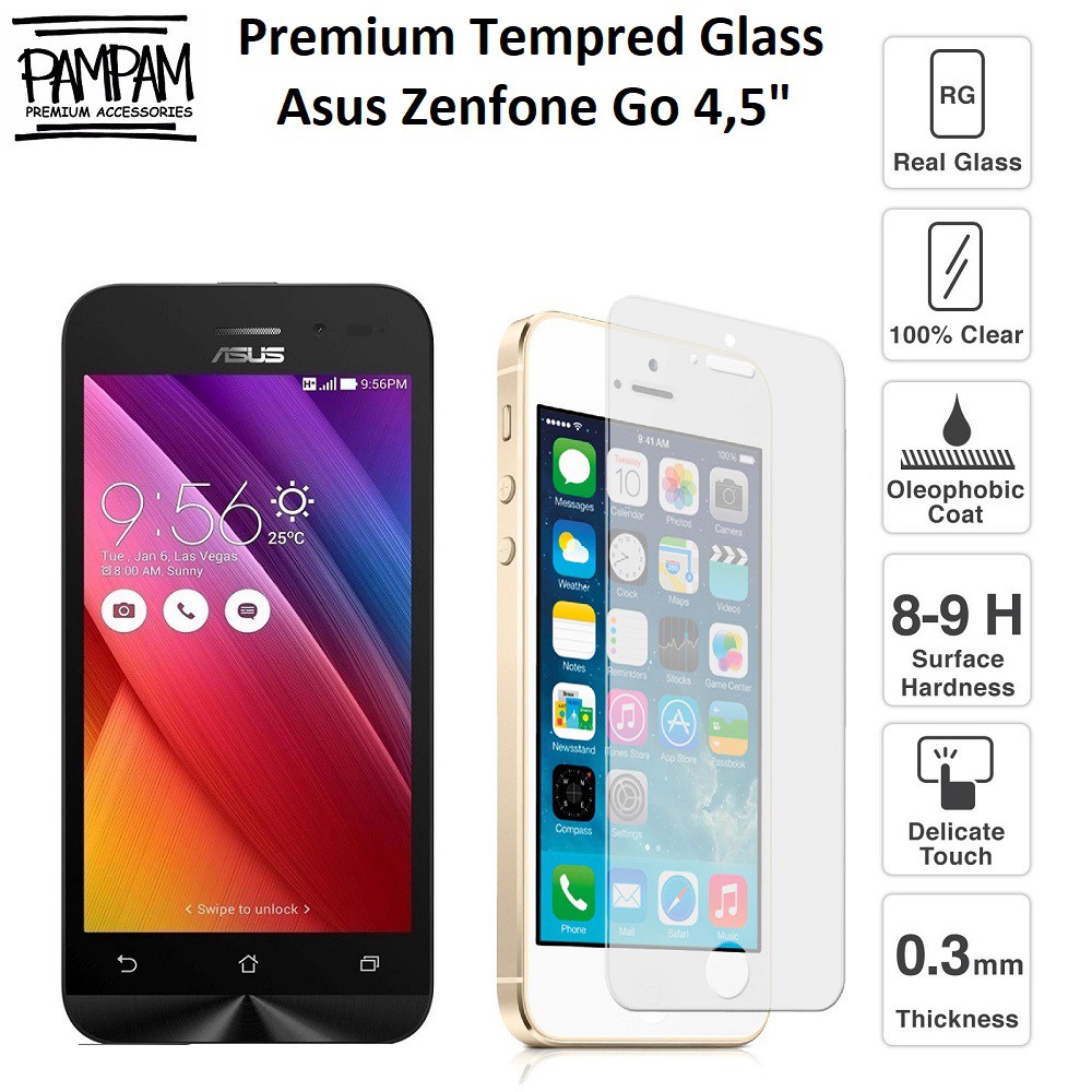 Premium Tempered Glass Asus Zenfone Go 4.5&quot; Inch Inci Inchi ZB452KG X014D 9H Anti Gores 4.5 4.5'