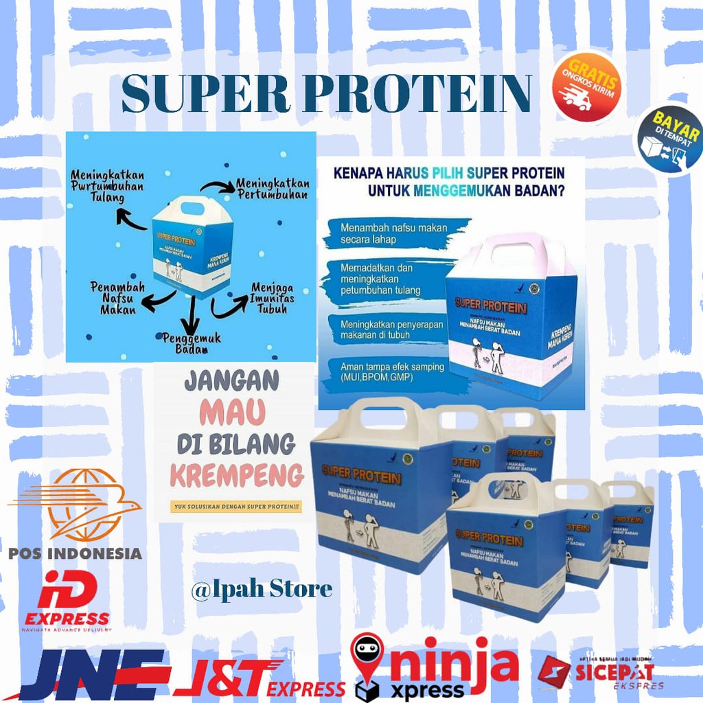 

Super Protein Susu Penggemuk Badan Herbal Alami Naik BB 2-15 Kg