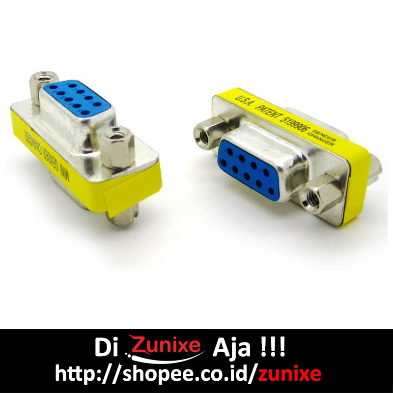 RS232 9 PIN FEMALE TO FEMALE MINI GENDER CHANGER CONVERTER