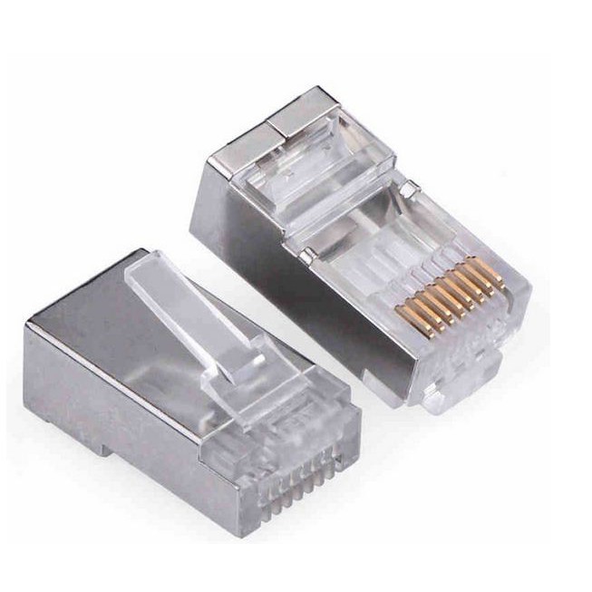 RJ45 STP FTP RJ 45 Metal Shielded CAT 5E GOLD 50pcs VASCOLINK