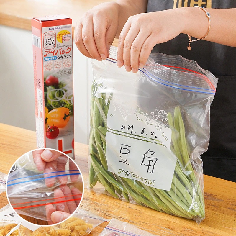 Kantong Plastik Clip Klip Bening Ziplock Reusable Plastik Sayur Sayuran Ziper Plastik Ziplock Besar Kecil Makanan Plastik Ziplok Zipper