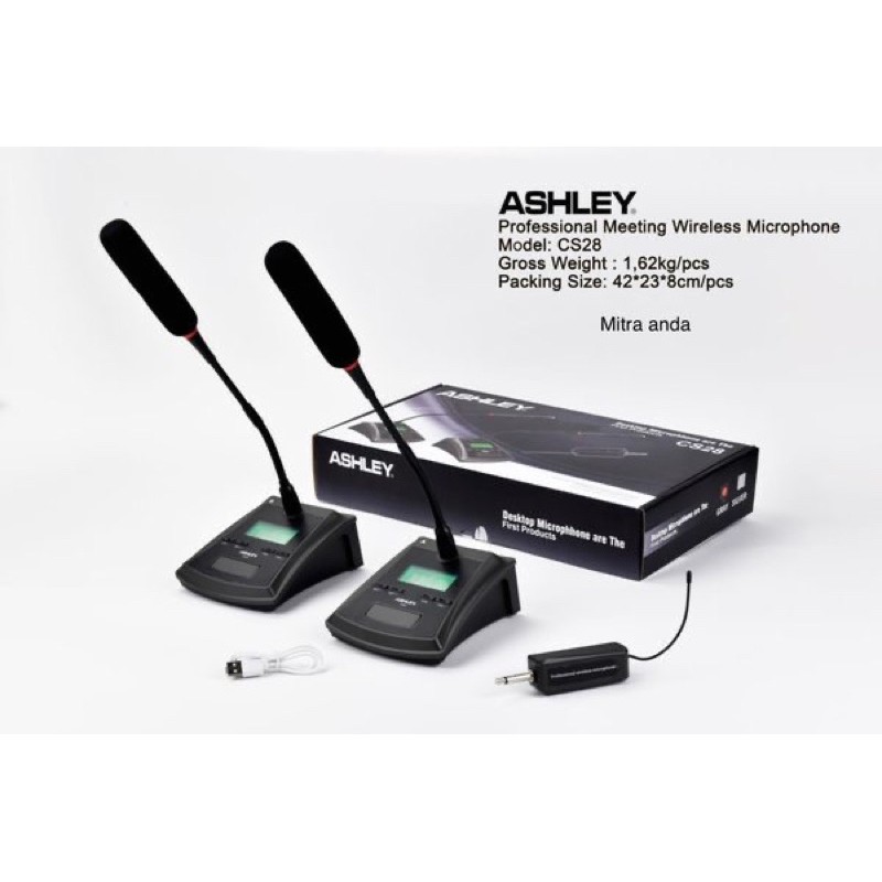 mic microphone wireless uhf wireless desktop mimbar meja ashley cs28 2 mic meja desktop