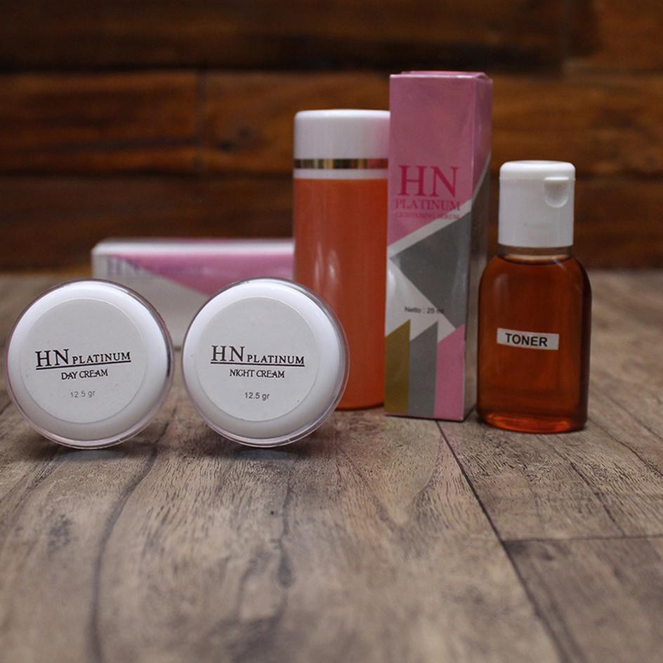 KODE 612 Paket Lengkap Cream Bedak HN Platinum BPOM Original Real Pict TERLARIS..