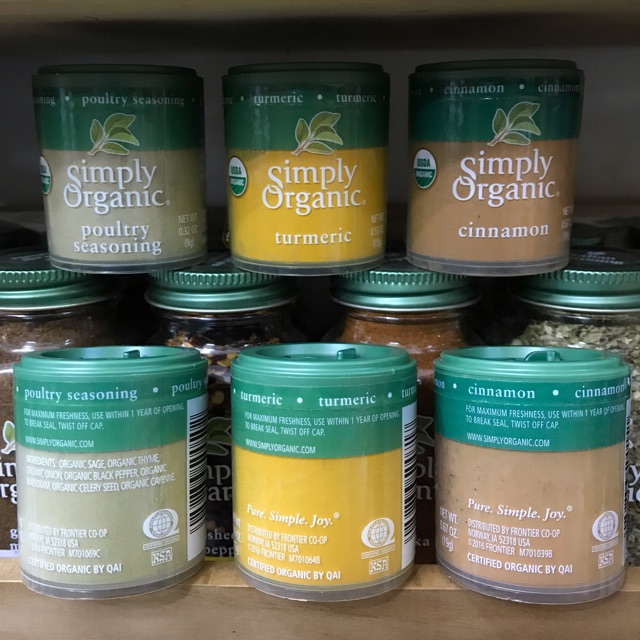 Simply Organic Turmeric, Cinnamon, and Poultry Seasoning