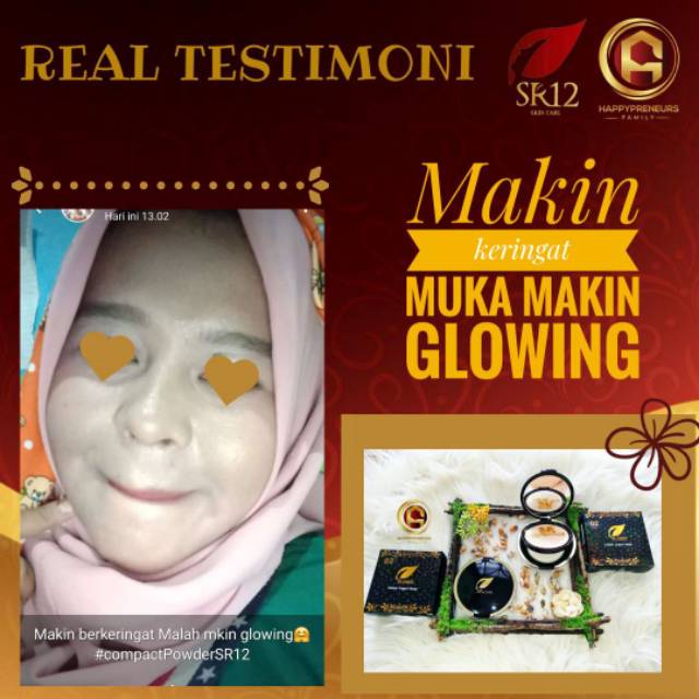 Bedak Padat SR12 Daily Cover Natural Sheerpink Beige - Compact Powder Bedak Glowing Tahan Air dan Keringat