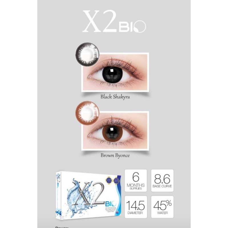 SOFTLENS X2 BIO NORMAL &amp; MINUS / BROWN BYONCE &amp; BLACK SHAKYRA / DIA 14.5mm / BY EXOTICON / Soflens Soflen Softlen