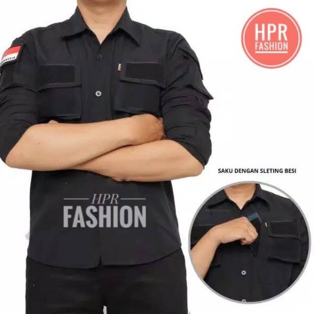 KEMEJA 511 HITAM | KEMEJA LAPANGAN HITAM | KEMEJA PDL HITAM