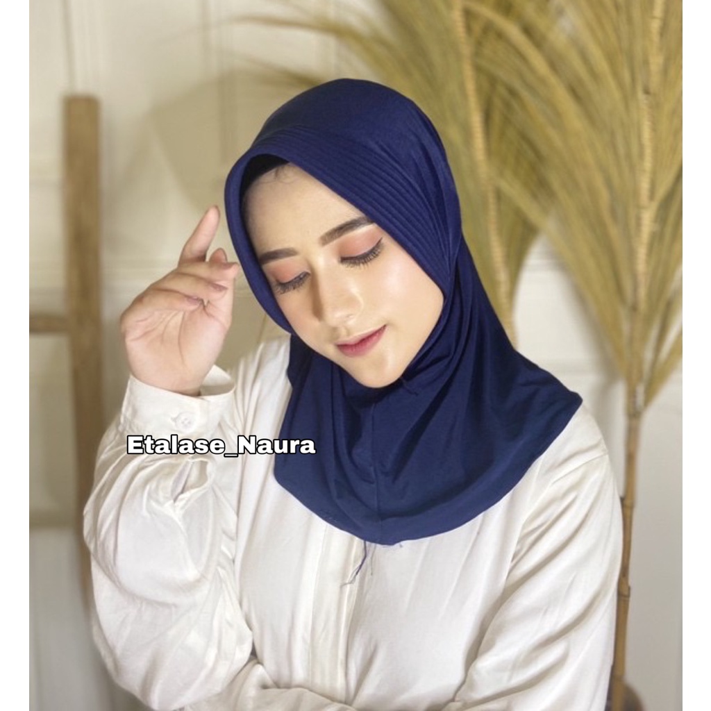 Bergo Instan Jersey Premium / Hijab Sport Pendek / Kerudung Olahraga Polos (Free Pouch*)