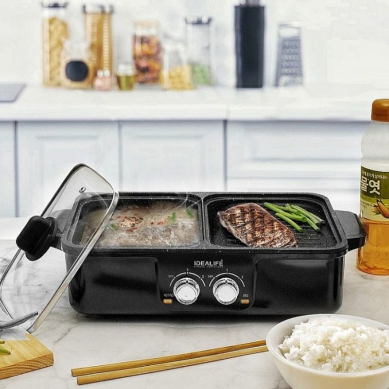 IDEALIFE IL-116D - Electric Grill / Shabu - Panci Shabu Shabu Listrik