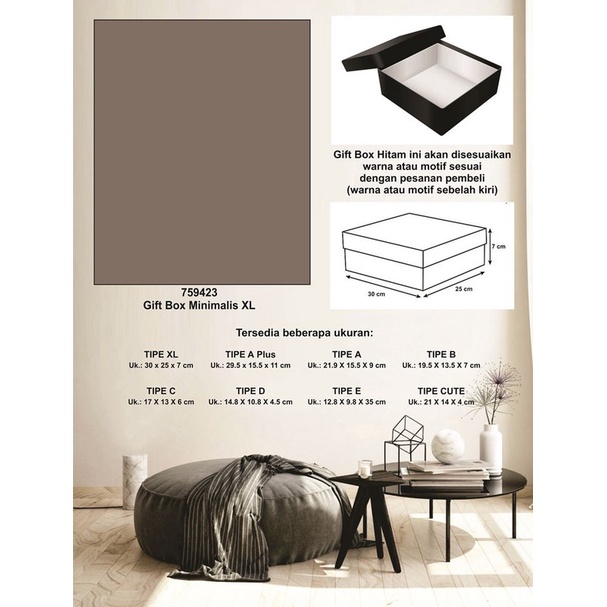 

Kotak kado/Kotak Hadiah/Box Minimalis XL-Spectra Dark Brown-A