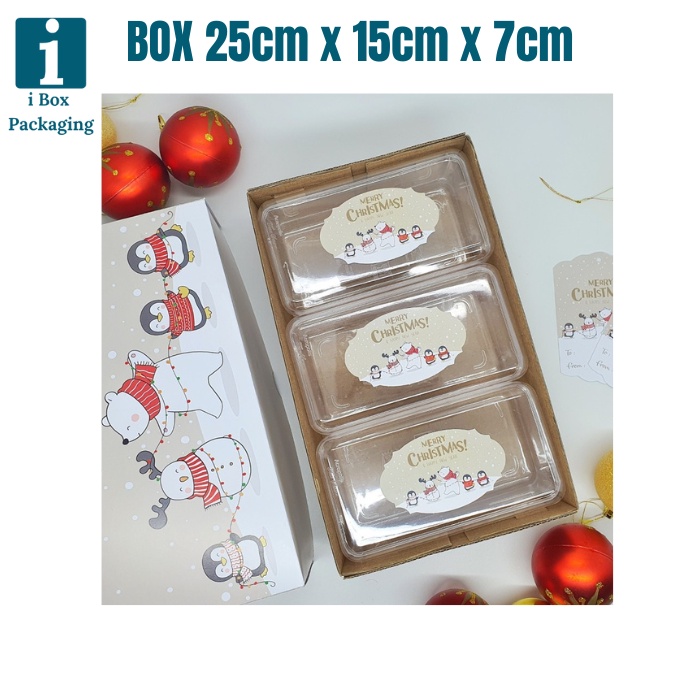 

[ 5 Pcs ] Dus Natal Toples 350gr Isi 3 Kotak Kue Kering Box Packaging Hampers Parsel Christmas Ukuran 25x15x7cm