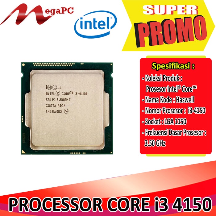 Processor Intel Core i3 4130/4150/4160 Haswell Gen 3