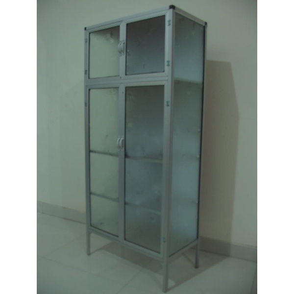 RAK PIRING 2  PINTU MINI FULL BOX KACA /LEMARI SAYUR