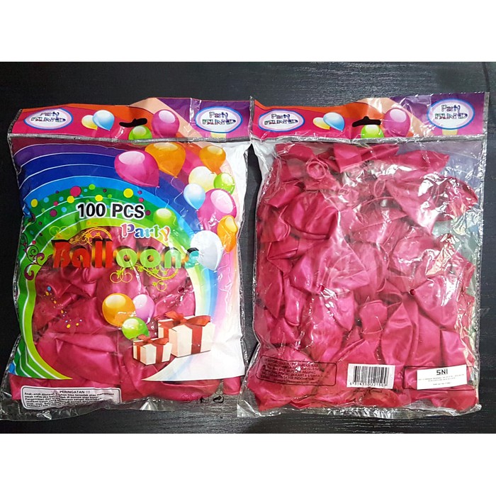 Balon Lateks Merah Maroon / 100 pc / Balon Karet Metalik 12 inch