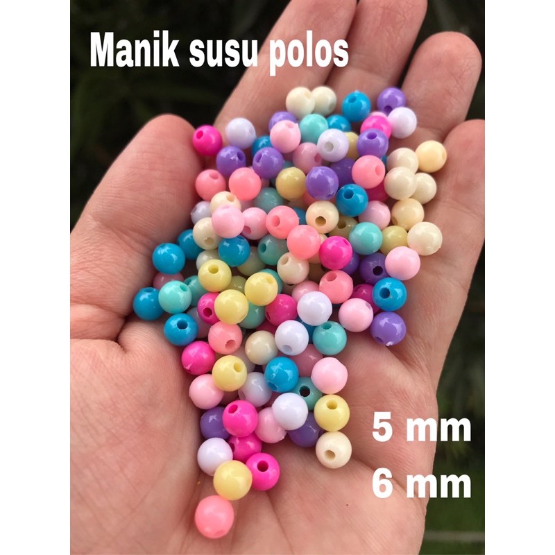 20gram. Manik susu polos 5mm 6mm 8mm