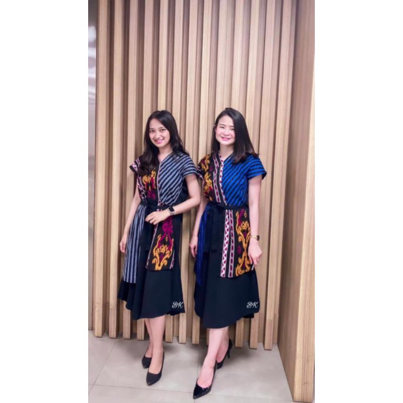 DRESS DINDA HW MOTIF SONGKET PEKALONGAN BATIK KAMPUS